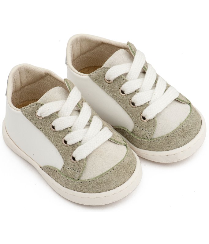 Δερμάτινο Δετό Sneakers PRΙ2120 Λευκό Μέντα