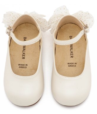 Γοβάκι Μονή Μπαρέτα Διακοσμημένη με Χειροποίητο Διακοσμητικό BS3594  WH