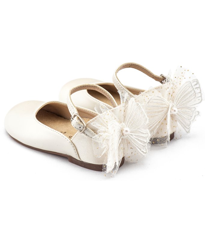 Γοβάκι Μονή Μπαρέτα Διακοσμημένη με Χειροποίητο Διακοσμητικό BS3594  WH