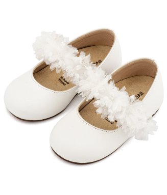 Γοβάκι Μονή Μπαρέτα Διακοσμημένη με Χειροποίητο Διακοσμητικό BS3602 Λευκό