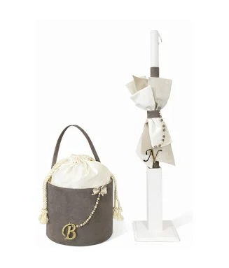 3099-3100 Σετ βάπτισης γκρι...